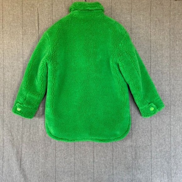 Eaves Signy Green Faux Shearling Lime Interior Reversible Oversized Shacket - Picture 8 of 13